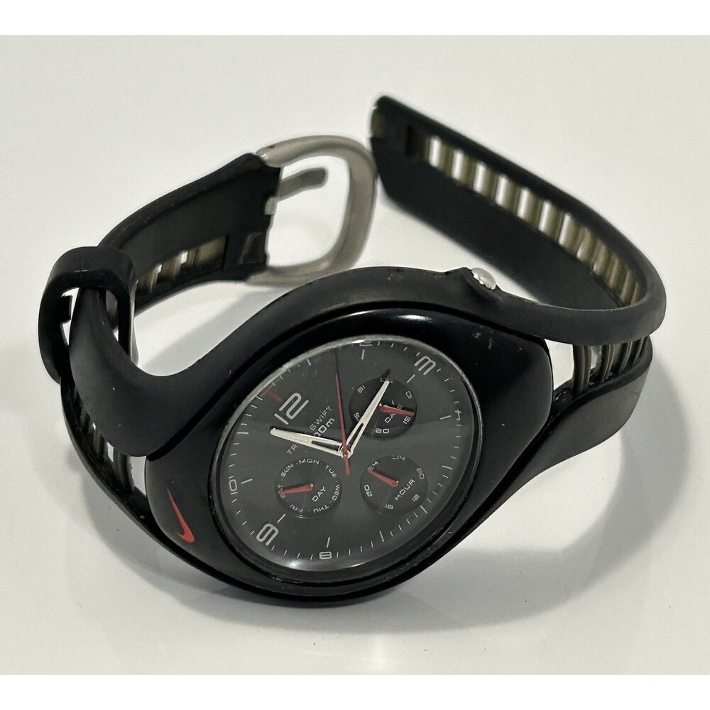 VTG 2000s Y2K Nike Triax Black Analog Watch Cyber Gorpcore 90s Untested (As Is)